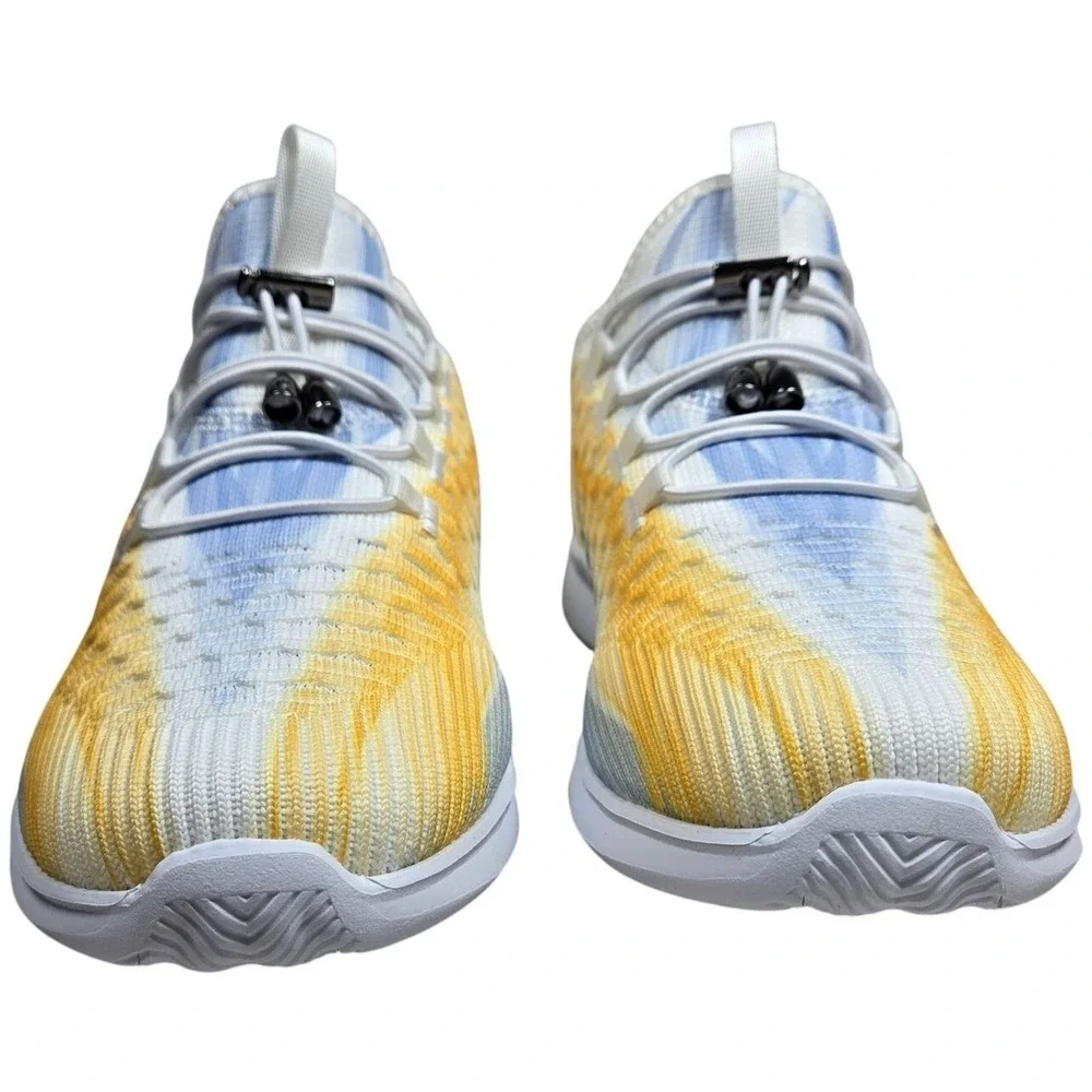 Propet Womens Size 6 4E‎ WAA132M Travelbound White Lemon Knit Slip On Sneakers